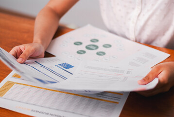 Analyzing financial reports the office business environment document review detailed perspective