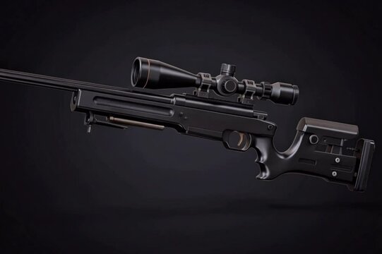 Modern Tactical Sniper Rifle on Clean Background