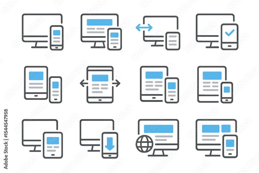 Poster digital user interface icons for web and mobile development