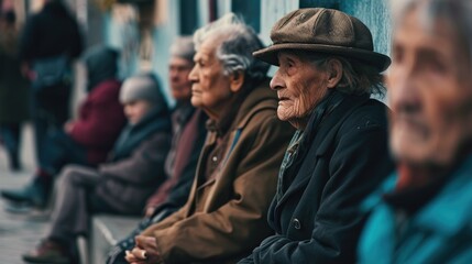 Fototapeta premium group of a homeless man sitting against a wall, with graffiti highlighting social inequality, capturing a poignant social issue.