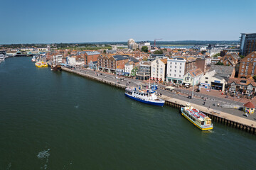 Obraz premium Aerial View of Poole Quay Harbourfront in Dorset, UK