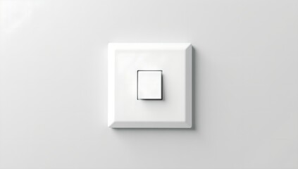 Simple white electrical light switch mounted on a clean wall surface