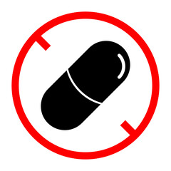 No Drug Sign Icon, Simple Icon Vector Design, best used for presentation, application, web and banner