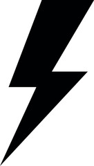 Illustration of black lightning bolt vector illustration for energy power electricity and weather designs isolated on white vector