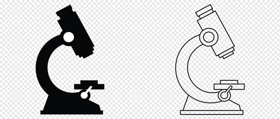microscope icon, microscope line art - simple line art of microscope, perfect for microscope logos and icons. microscope black silhouette vector, microscope icon clip art.