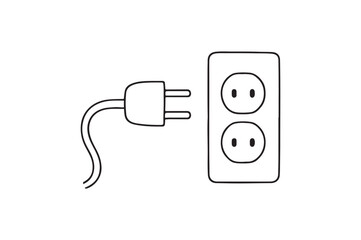 Plug & outlet continuous one line drawing minimalism design