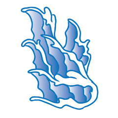 Japanese wave asset for graphic design tattoo