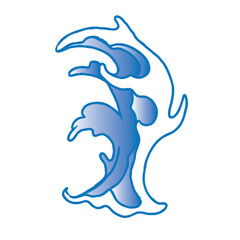 Japanese wave asset for graphic design tattoo