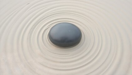 Obraz premium Stone in raked sand, tranquil Zen garden scene