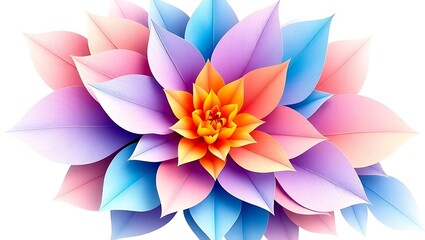Fototapeta premium Abstract pastel flower with colorful petals