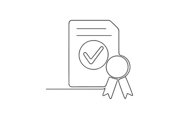 Regulation approved continuous one line drawing minimalism design