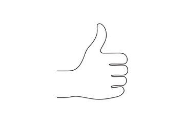 Thumbs up continuous one line drawing minimalism design