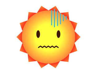 Fototapeta premium 困惑して青ざめている太陽