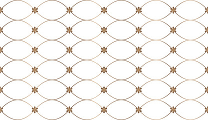 Naklejka premium Golden chain link fence seamless pattern with flower circle illustration design on transparent background.