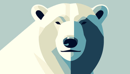 polar bear cartoon flat design illustration 