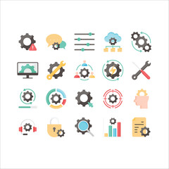 Simple set of settings icons, control , management, Options