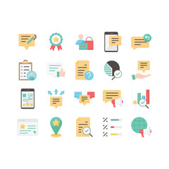 set of survey icons, feedback, opinion, review