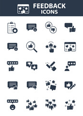 Set of Feedback icons, customer experience, review, comment