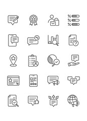 set of survey icons, feedback, opinion, review