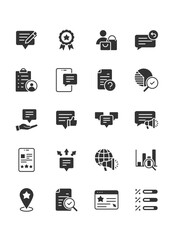 set of survey icons, feedback, opinion, review