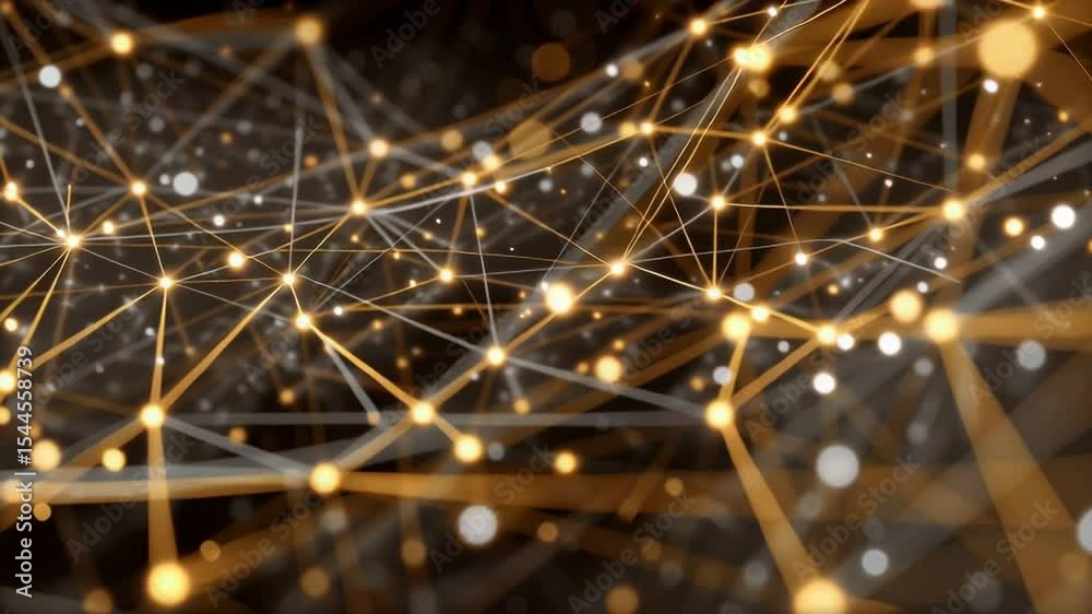 Poster abstract golden network connection - an abstract visualization of a network connection, featuring gl