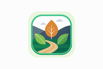 hiking app trail path icon