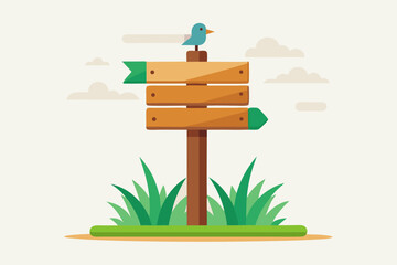 nature trail signpost wooden planks