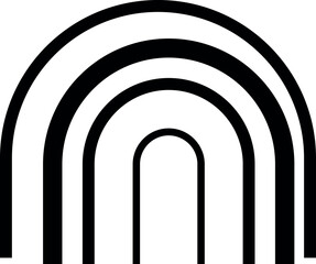 Naklejka premium Illustration of black and white rainbow illustration vector art design graphic element simple modern minimalist aesthetic drawing vector