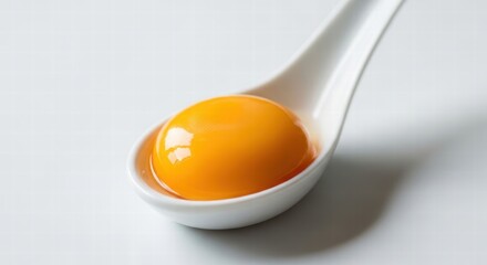 Egg Yolk on White Spoon