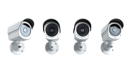 Pack Collection Security Camera System Four Models Enhanced Surveillance Solutions set against transparent background