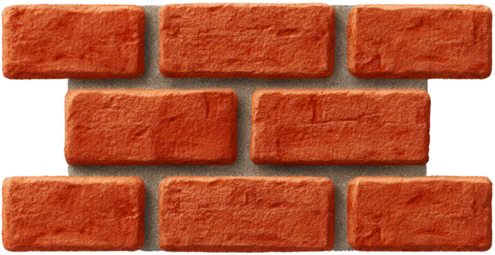 Textured Red Brick Wall Exposed in Construction Site with Clean Lines and Uniform Pattern