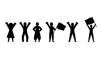 "Juneteenth 2025 Silhouette Set | Black Freedom Celebration Figures on White Background"
