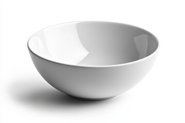 A pristine white ceramic bowl ready to be filled with your favorite morning on white background. Generative Ai