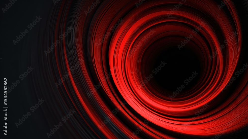 Poster abstract red and black vortex illustrating the concept of risk with a central focus and a clean top 