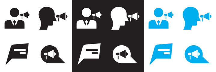 Icons for public relations . Vector for websites, mobile interfaces, presentations, banner, visual branding etc. Vector illustration. isolated on white and black background. EPS 10