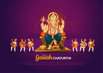happy ganesh chaturthi festival of india, celebration backgrorund design.  creative vector illustration.