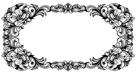 Floral Elegance: a symmetrical frame design for artistic purposes, exuding sophistication and timeless appeal.