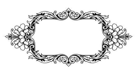 Ornamental Vintage Frame: An intricate vintage frame design, featuring delicate floral and ornamental elements, evokes a sense of classical elegance and timeless artistry. 