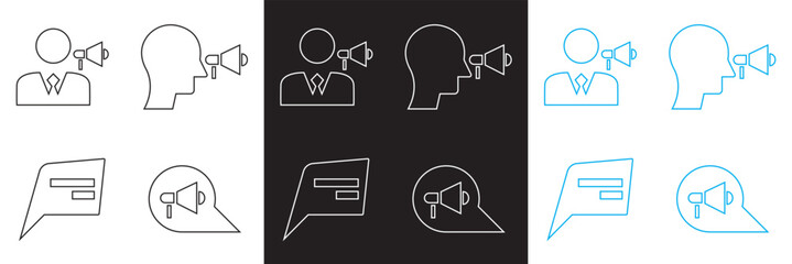 Icons for public relations . Vector for websites, mobile interfaces, presentations, banner, visual branding etc. Vector illustration. isolated on white and black background. EPS 10