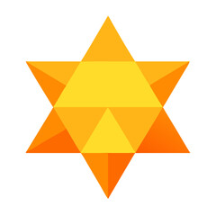 Merkaba Star or Star of David Geometric Polygons Abstract Icon