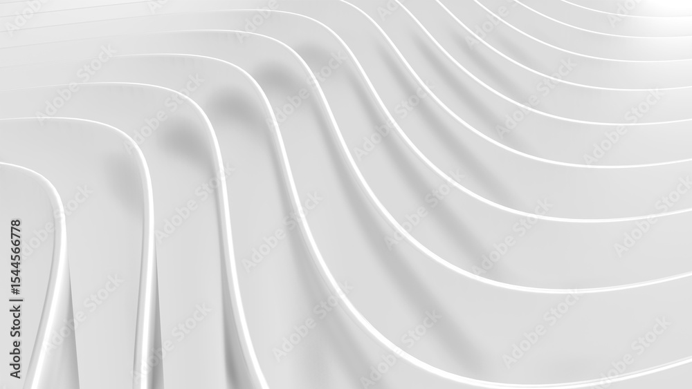 Poster white striped pattern background, 3d lines design, abstract minimal white gray background for busine