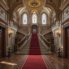 Beautiful large luxury hall, AI Generated