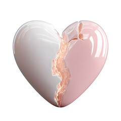 Fototapeta premium 3D Broken Heart with Cracks 