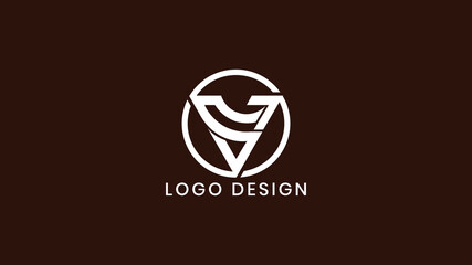 Modern minimalist V letter logo design in a circular emblem style with bold white lines on dark background, perfect for branding, business identity, or startup logo use