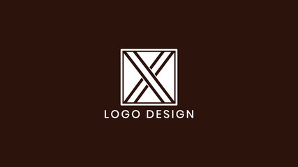 Modern X logo in geometric grid box style on dark background, great for tech startups, apps, or cutting-edge business identity