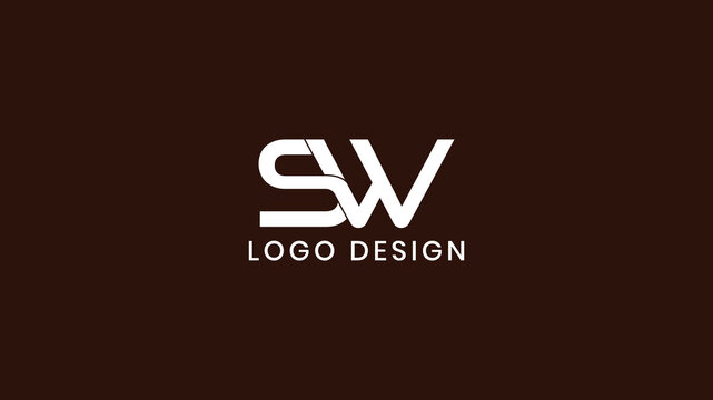 Bold SW letter monogram logo in clean white lines on dark background, perfect for business branding, startup logos, and creative company identity