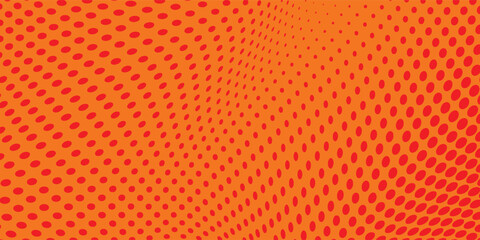 Dots halftone orange color pattern gradient texture with technology digital background. Dots pop art comics with summer background. modern arts