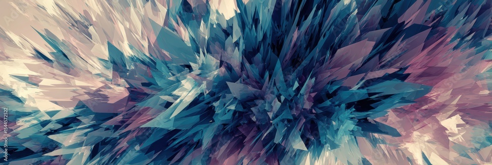 Aufkleber cold abstract pattern featuring jagged shards in an icy color palette for a striking visual effect i