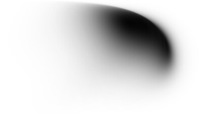 Rounded black ink shape with smooth gradient and white surround