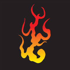 Fire japanese asset for graphic design tattoo